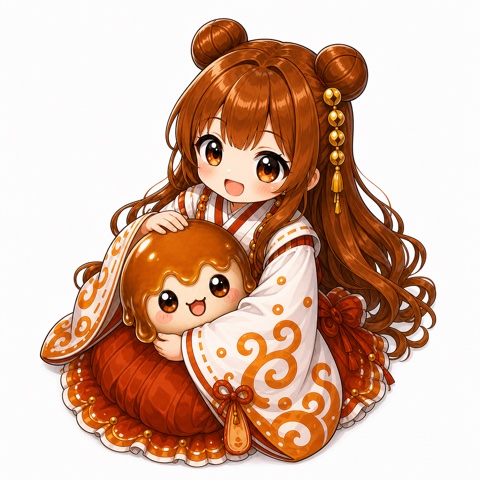 とろりんがみたらしを抱いている